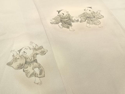 平和屋着物■訪問着　手描き　童子遊び　暈し染め　正絹　逸品　未使用　BAAX6374hj