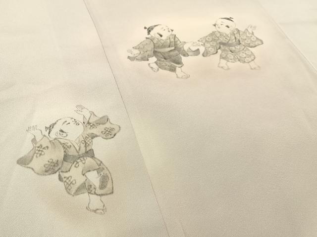 平和屋着物■訪問着　手描き　童子遊び　暈し染め　正絹　逸品　未使用　BAAX6374hj