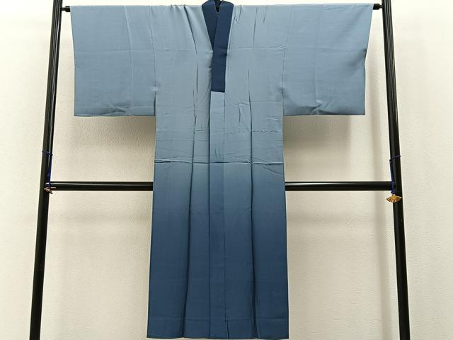 平和屋着物■男性　長襦袢　無双仕立て　手描き　富士山　茶道具　暈し染め　金彩　正絹　逸品　BAAX6377hj