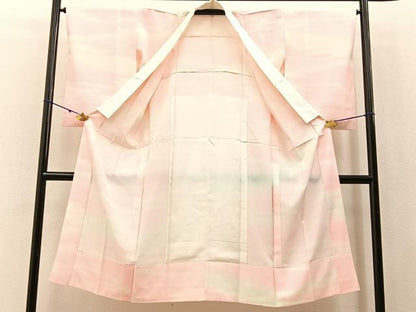 平和屋着物■長襦袢　無双仕立て　霞文　暈し染め　正絹　逸品　BAAX6379hj