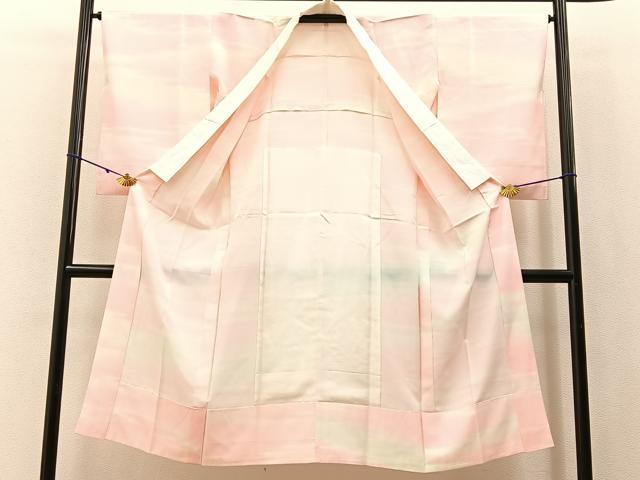 平和屋着物■長襦袢　無双仕立て　霞文　暈し染め　正絹　逸品　BAAX6379hj