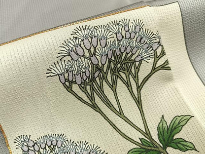 平和屋着物■訪問着　作家物　駒刺繍　色紙草花文　正絹　逸品　BAAX6381hj
