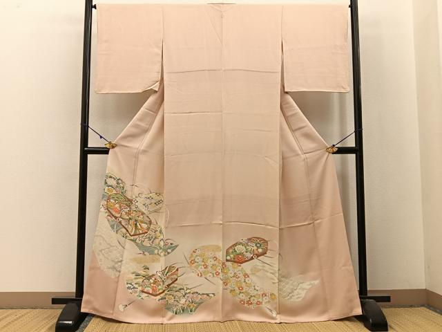 平和屋着物■豪華色留袖　駒刺繍　鳳凰文箱花文　暈し染め　正絹　逸品　BAAX6384hj