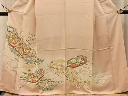 平和屋着物■豪華色留袖　駒刺繍　鳳凰文箱花文　暈し染め　正絹　逸品　BAAX6384hj