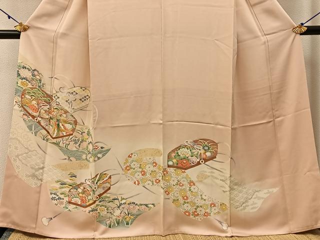 平和屋着物■豪華色留袖　駒刺繍　鳳凰文箱花文　暈し染め　正絹　逸品　BAAX6384hj