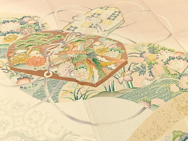 平和屋着物■豪華色留袖　駒刺繍　鳳凰文箱花文　暈し染め　正絹　逸品　BAAX6384hj