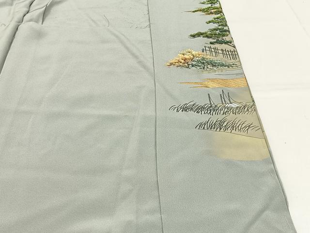平和屋着物■色留訪問着　田原尚志　人物風景文　暈し染め　金彩　仮絵羽　正絹　逸品　未使用　BAAX6389hj