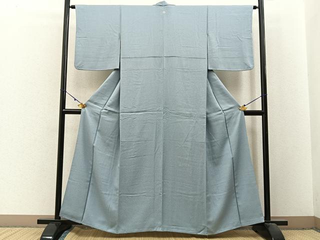 平和屋着物●京加賀友禅　百貫達雄監修　色無地　加賀三彩染　薄雲鼠色　証紙付き　正絹　逸品　BAAX6392hj