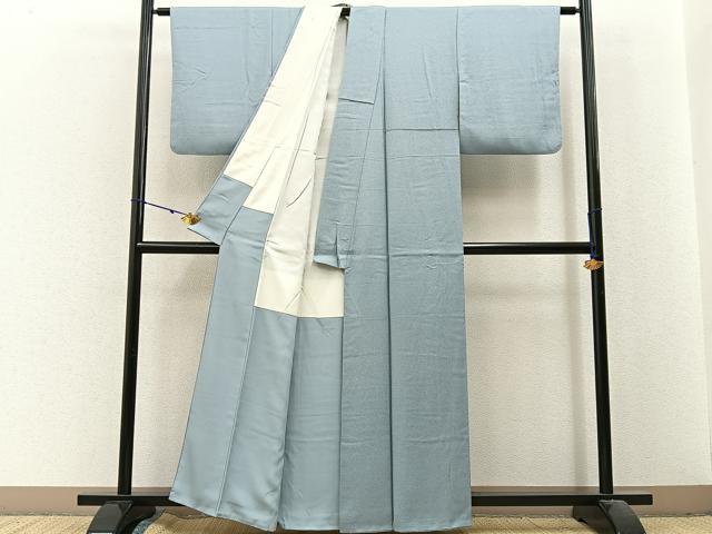 平和屋着物●京加賀友禅　百貫達雄監修　色無地　加賀三彩染　薄雲鼠色　証紙付き　正絹　逸品　BAAX6392hj