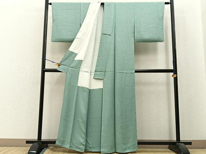 平和屋着物■上質な色無地　草花地紋　裏葉柳色　正絹　逸品　未使用　BAAX6393hj