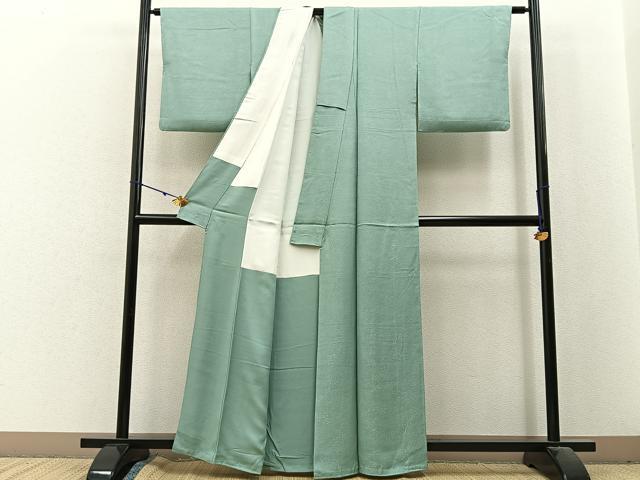 平和屋着物■上質な色無地　草花地紋　裏葉柳色　正絹　逸品　未使用　BAAX6393hj