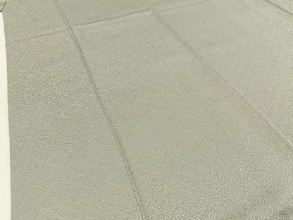 平和屋着物●京加賀友禅　百貫達雄監修　色無地　霞地紋　絹鼠色　正絹　逸品　BAAX6394hj