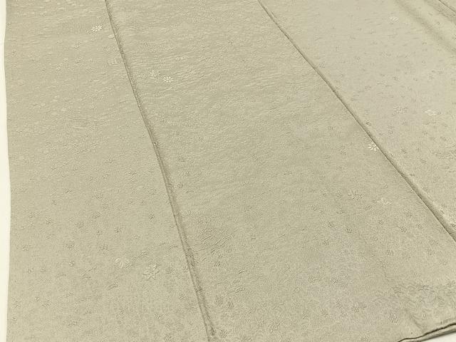 平和屋着物●本加賀友禅作家　柿本市郎監修　色無地　風景草花地紋　砂色　正絹　逸品　BAAX6396hj