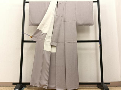 平和屋着物■上質な色無地　草花地紋　霞色　正絹　逸品　未使用　BAAX6397hj