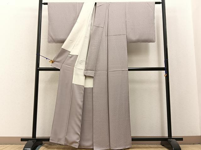 平和屋着物■上質な色無地　草花地紋　霞色　正絹　逸品　未使用　BAAX6397hj