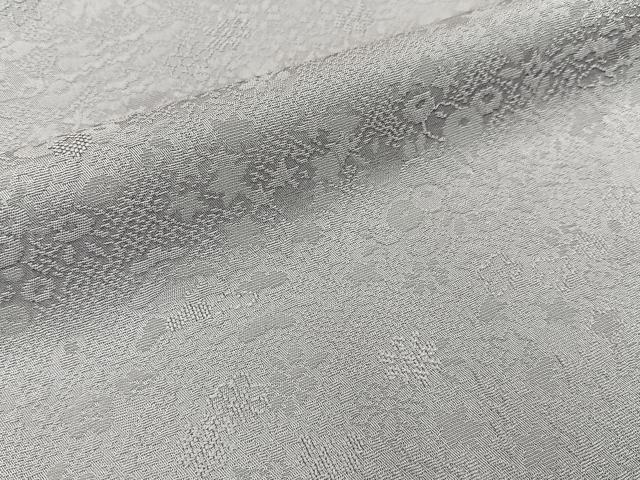 平和屋着物■上質な色無地　草花地紋　薄梅鼠色　正絹　逸品　BAAX6398hj