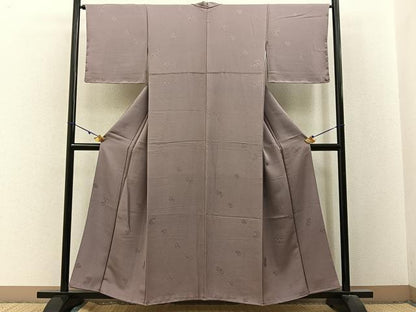 平和屋着物■上質な色無地　花丸地紋　鴇浅葱色　正絹　逸品　BAAX6399hj