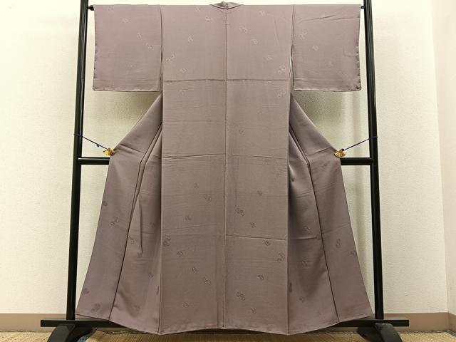 平和屋着物■上質な色無地　花丸地紋　鴇浅葱色　正絹　逸品　BAAX6399hj