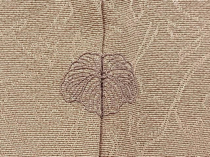 平和屋着物●上質な色無地　飛鶴更紗花唐草地紋　赤香色　正絹　逸品　BAAX6402hj