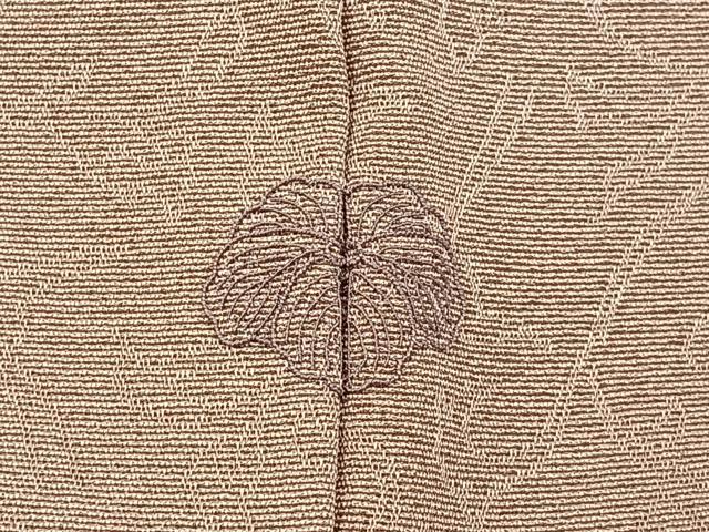 平和屋着物●上質な色無地　飛鶴更紗花唐草地紋　赤香色　正絹　逸品　BAAX6402hj