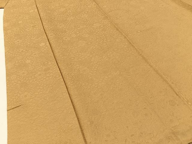 平和屋着物●上質な色無地　辻が花地紋　飴色　さが美扱い　正絹　逸品　BAAX6405hj