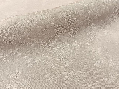 平和屋着物●上質な色無地　三つ葉地紋　桜鼠色　正絹　逸品　未使用　BAAX6406hj