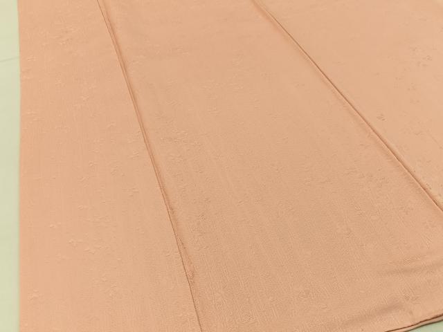 平和屋着物●上質な色無地　草葉地紋　赤香色　正絹　逸品　BAAX6408hj