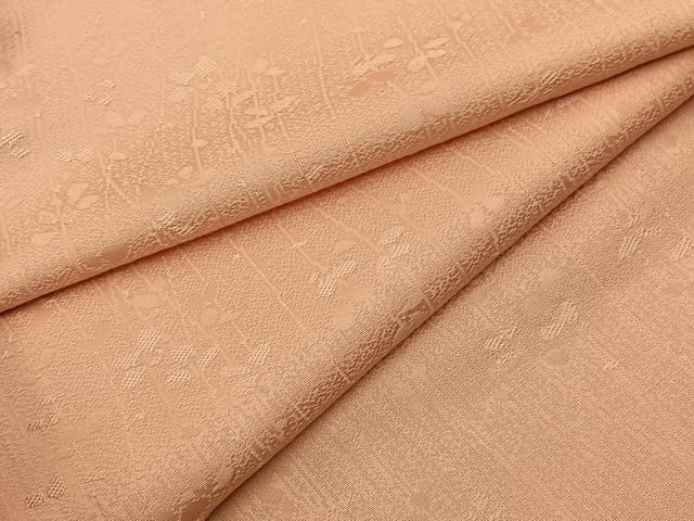 平和屋着物●上質な色無地　草葉地紋　赤香色　正絹　逸品　BAAX6408hj