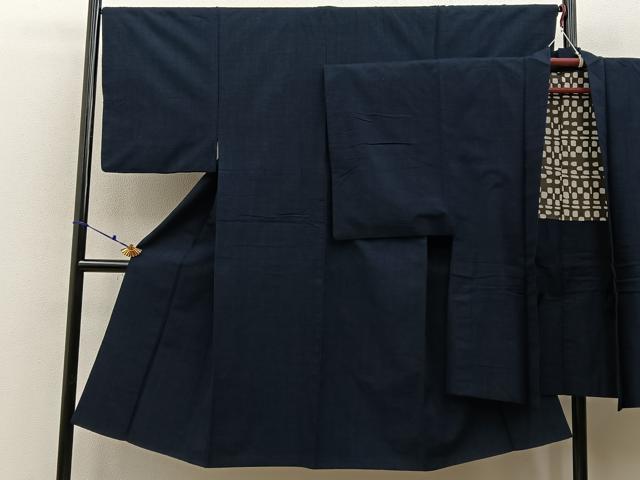 平和屋着物■男性　結城紬　アンサンブル　80亀甲　総詰め　正絹　逸品　BAAX6412hj