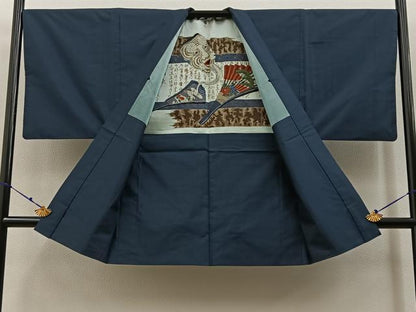 平和屋着物▼男性　本場大島紬　アンサンブル　80亀甲　総詰め　正絹　逸品　BAAX6413hj