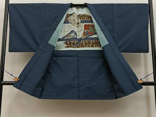 平和屋着物▼男性　本場大島紬　アンサンブル　80亀甲　総詰め　正絹　逸品　BAAX6413hj