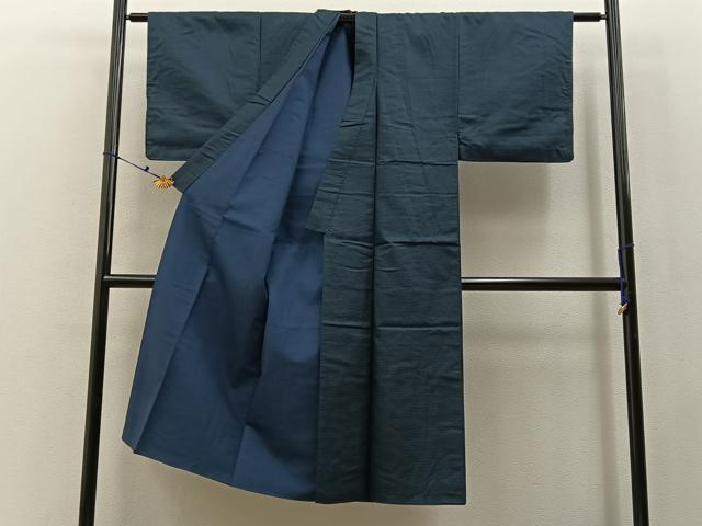 平和屋着物■男性　紬　アンサンブル　80亀甲　総詰め　正絹　逸品　BAAX6414hj