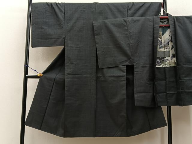 平和屋着物●男性　本場大島紬　アンサンブル　亀甲柄　正絹　逸品　BAAX6415hj