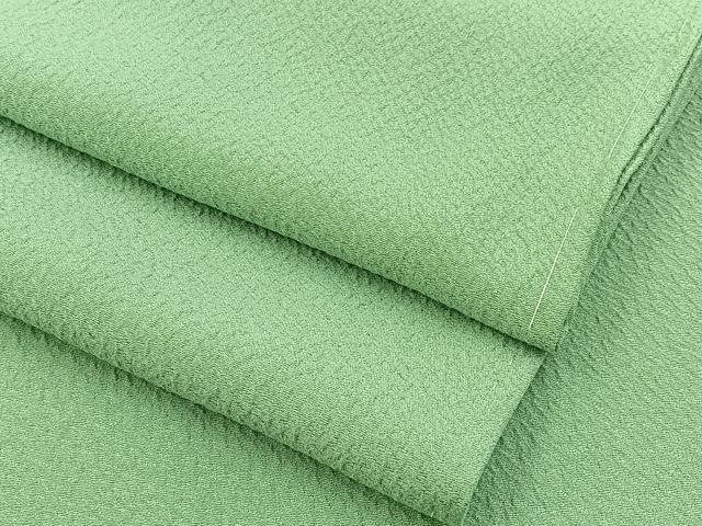 平和屋着物▽上質な色無地　単衣　若葉色　正絹　逸品　未使用　BAAX6421hj