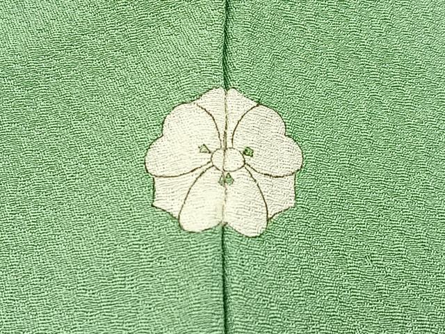 平和屋着物▽上質な色無地　単衣　若葉色　正絹　逸品　未使用　BAAX6421hj