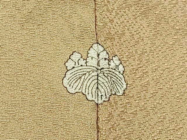 平和屋着物▽上質な色無地　単衣　草花地紋　枯色　正絹　逸品　未使用　BAAX6424hj
