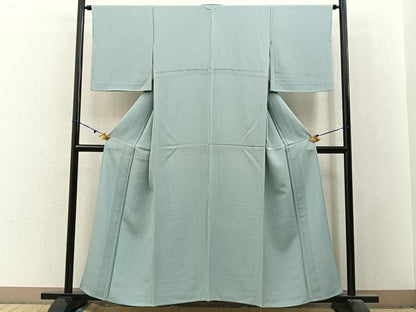 平和屋着物▽上質な色無地　単衣　白鼠色　正絹　逸品　BAAX6426hj