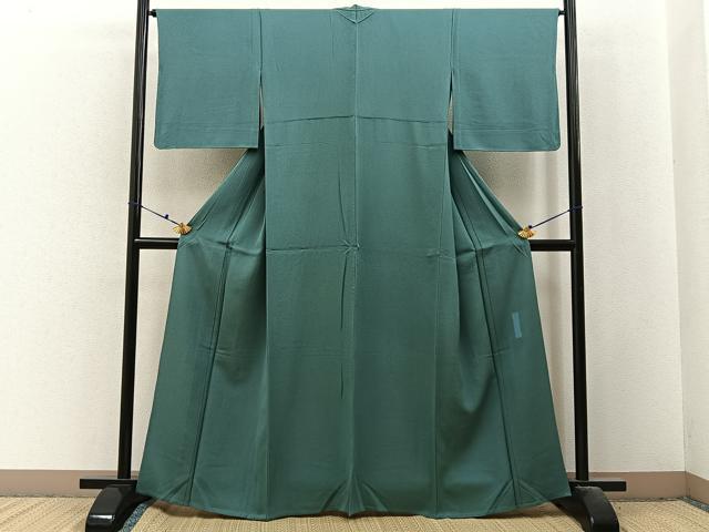 平和屋着物▽染色作家　草野一騎監修　色無地　単衣　薄青色　正絹　逸品　BAAX6428hj