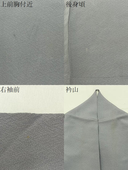 平和屋着物▽本草木染作家　圓啓　色無地　単衣　牡丹鼠色　正絹　逸品　BAAX6430hj