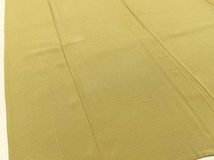 平和屋着物▽上質な色無地　単衣　木蘭色　正絹　逸品　BAAX6435hj