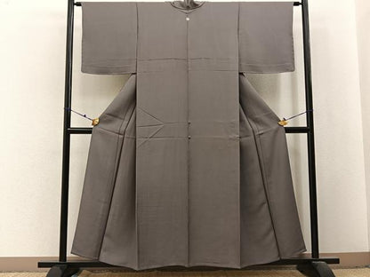 平和屋着物▽上質な色無地　単衣　空五倍子色　正絹　逸品　未使用　BAAX6437hj