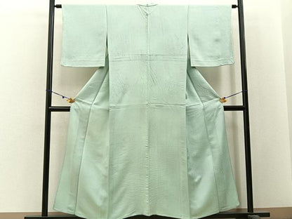 平和屋着物▽上質な小紋　単衣　鹿の子地紋　暈し染め　正絹　逸品　BAAX6438hj
