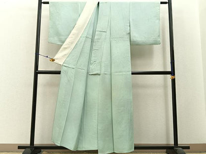 平和屋着物▽上質な小紋　単衣　鹿の子地紋　暈し染め　正絹　逸品　BAAX6438hj