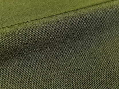 平和屋着物▽上質な色無地　単衣　海松色　正絹　逸品　BAAX6439hj