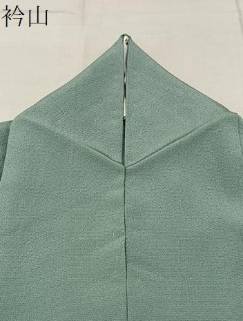 平和屋着物▽上質な色無地　単衣　錆青磁色　正絹　逸品　BAAX6440hj