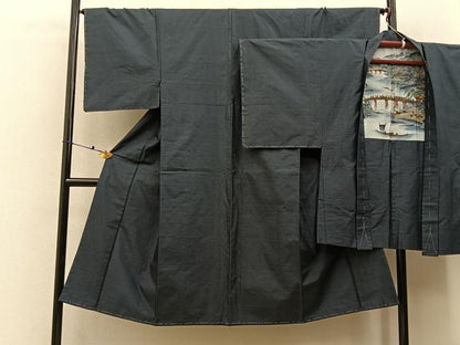平和屋着物■男性　本場大島紬　アンサンブル　80亀甲　総詰め　正絹　逸品　未使用　BAAX6444hj