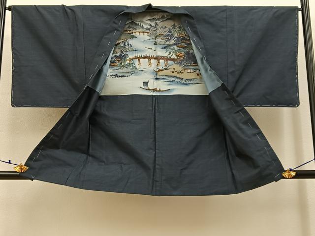 平和屋着物□男性 本場大島紬 アンサンブル 80亀甲 総詰め 正絹
