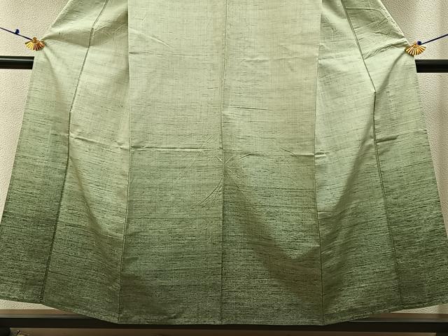 平和屋着物▽訪問着　単衣　紬地　霞文　三越扱い　正絹　逸品　BAAX6447hj