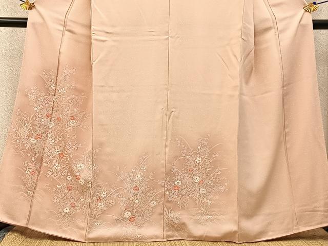 平和屋着物■訪問着　草花文　正絹　逸品　BAAX6453hj