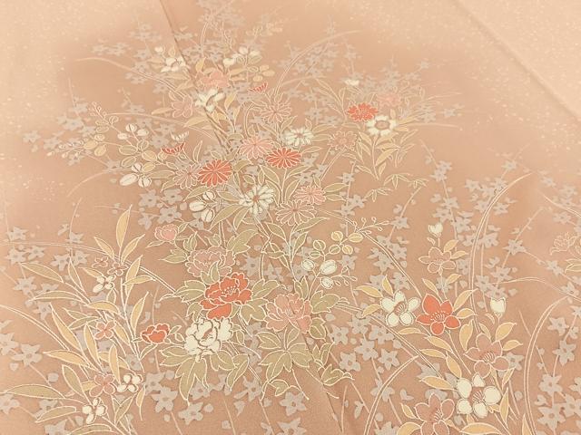 平和屋着物■訪問着　草花文　正絹　逸品　BAAX6453hj